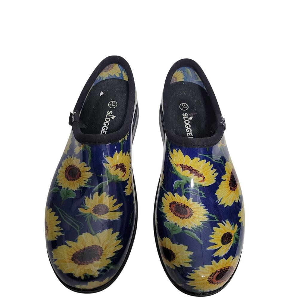 Sloggers Blue Floral Rain Or Garden Shoes Size 11  1126-2828